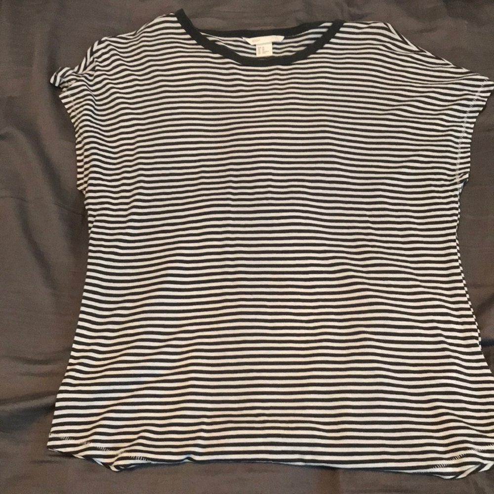 green and white striped shirt